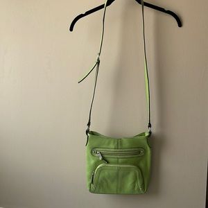 Green Tignanello Leather Crossbody Bag